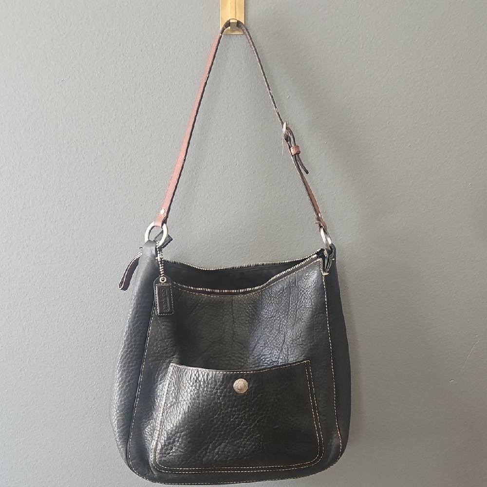 Coach Hobo Pebbled Black Leather Shoulder Bag